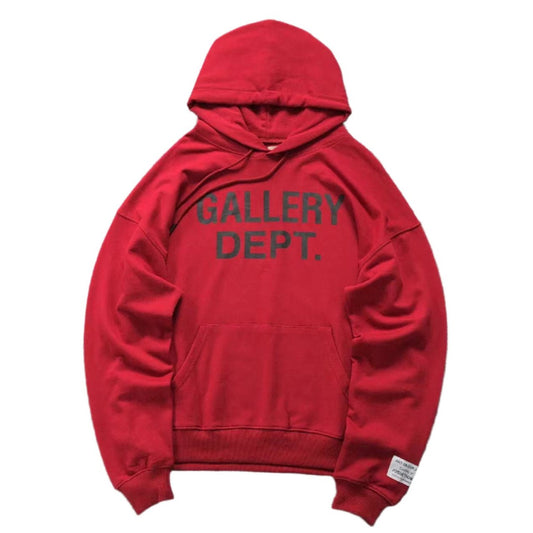 GALLERY DEPT. CENTERED LOGO HOODIE RED - Sin Sity Reps