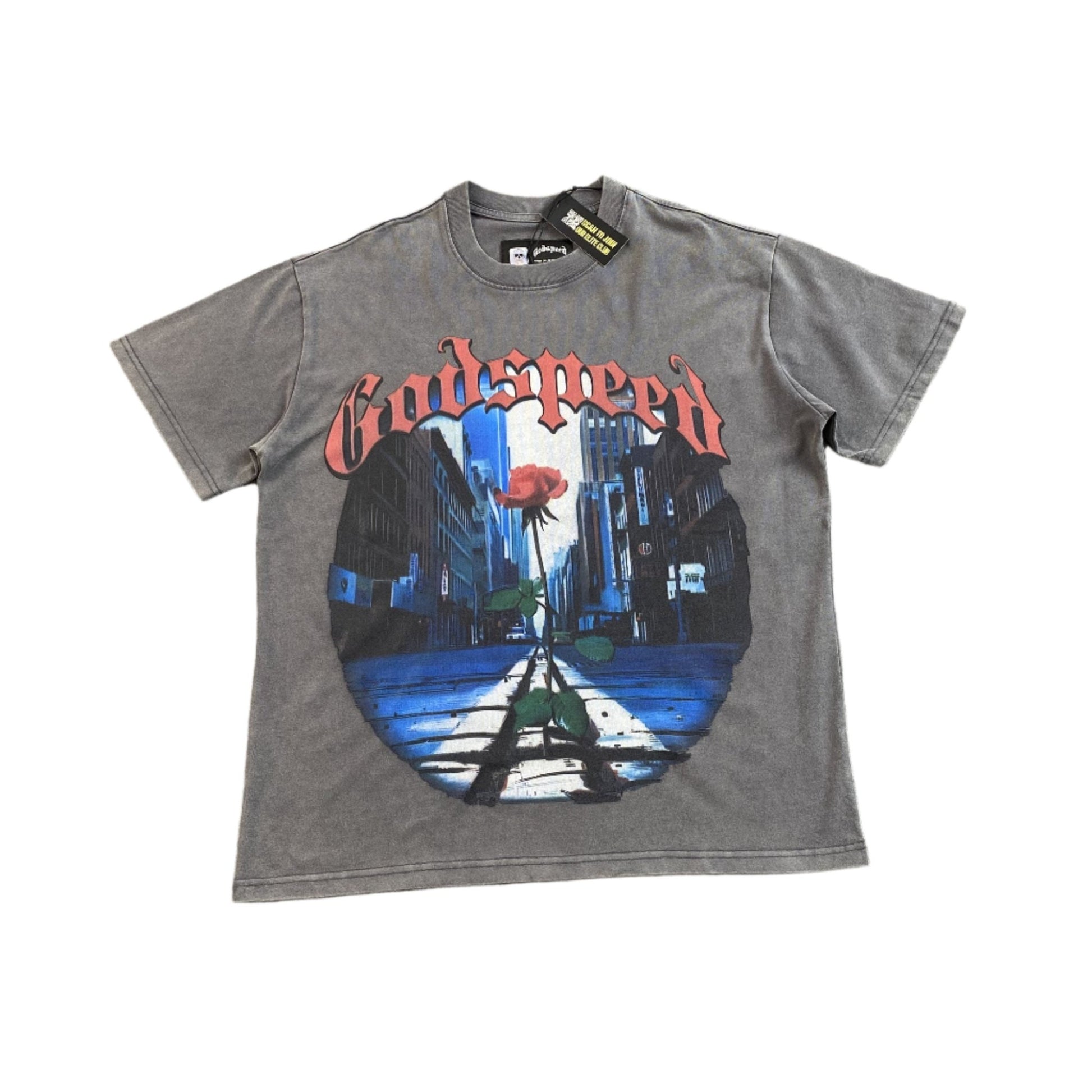 GODSPEED E PLURIBUS UNUM T - SHIRT WASHED GREY - Sin Sity Reps