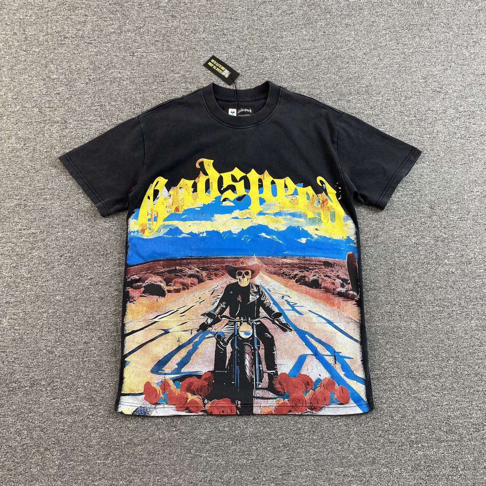 GODSPEED LONG LONELY ROAD T - SHIRT BLACK - Sin Sity Reps