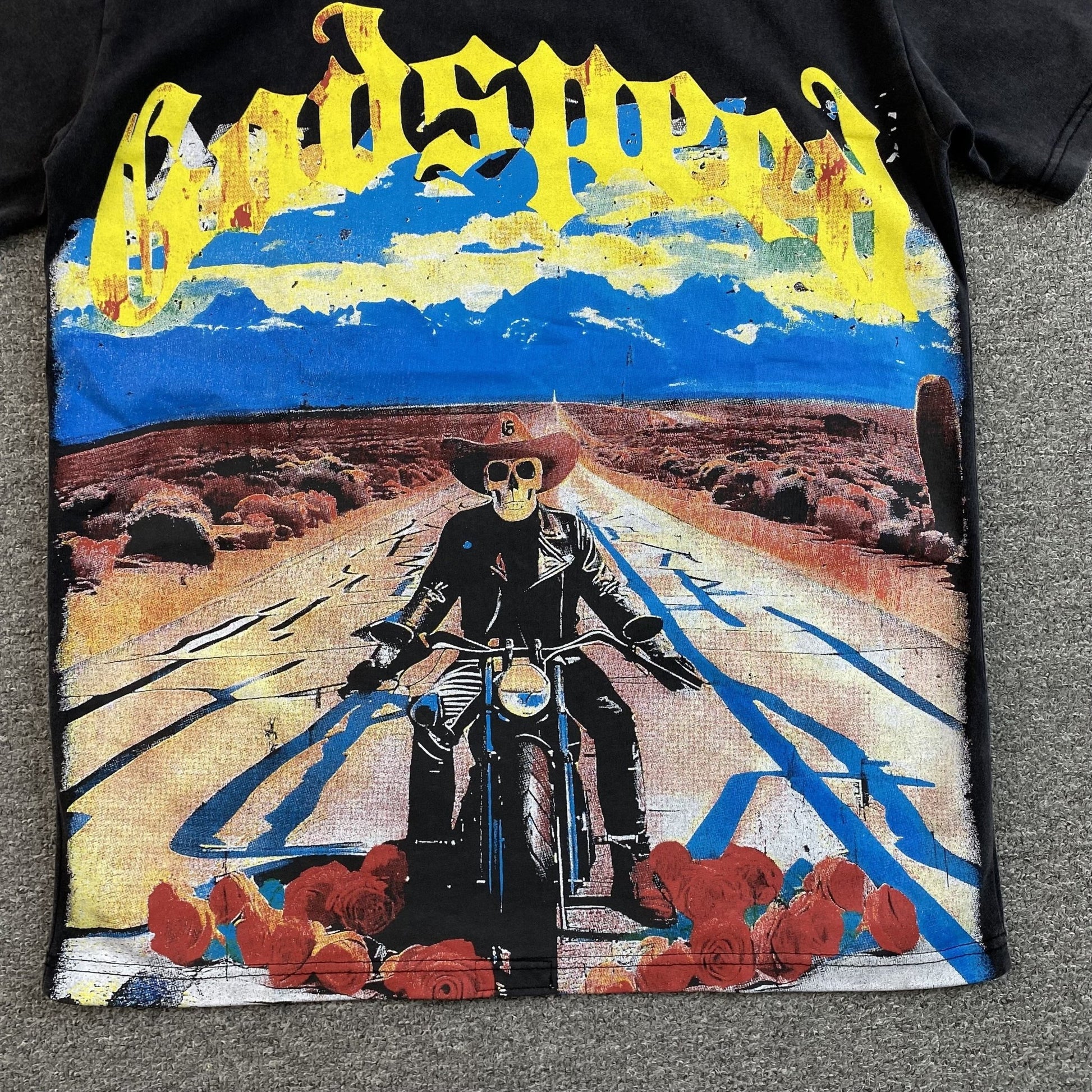 GODSPEED LONG LONELY ROAD T - SHIRT BLACK - Sin Sity Reps