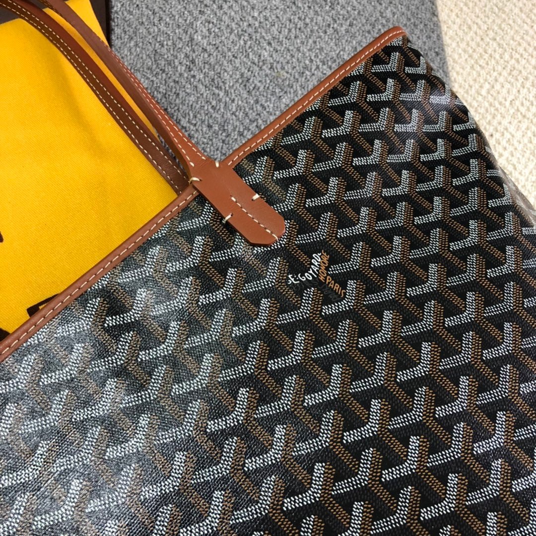 GOYARD ARTOIS PM TOTE BAG BLACK & TAN - Sin Sity Reps