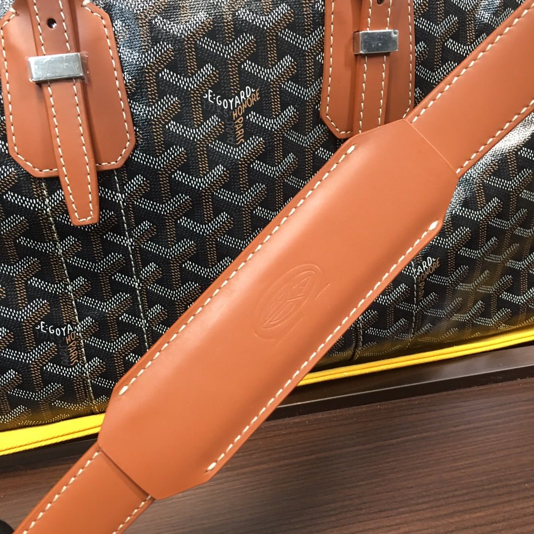 GOYARD BOSTON 50 TRAVEL BAG BLACK & TAN - Sin Sity Reps