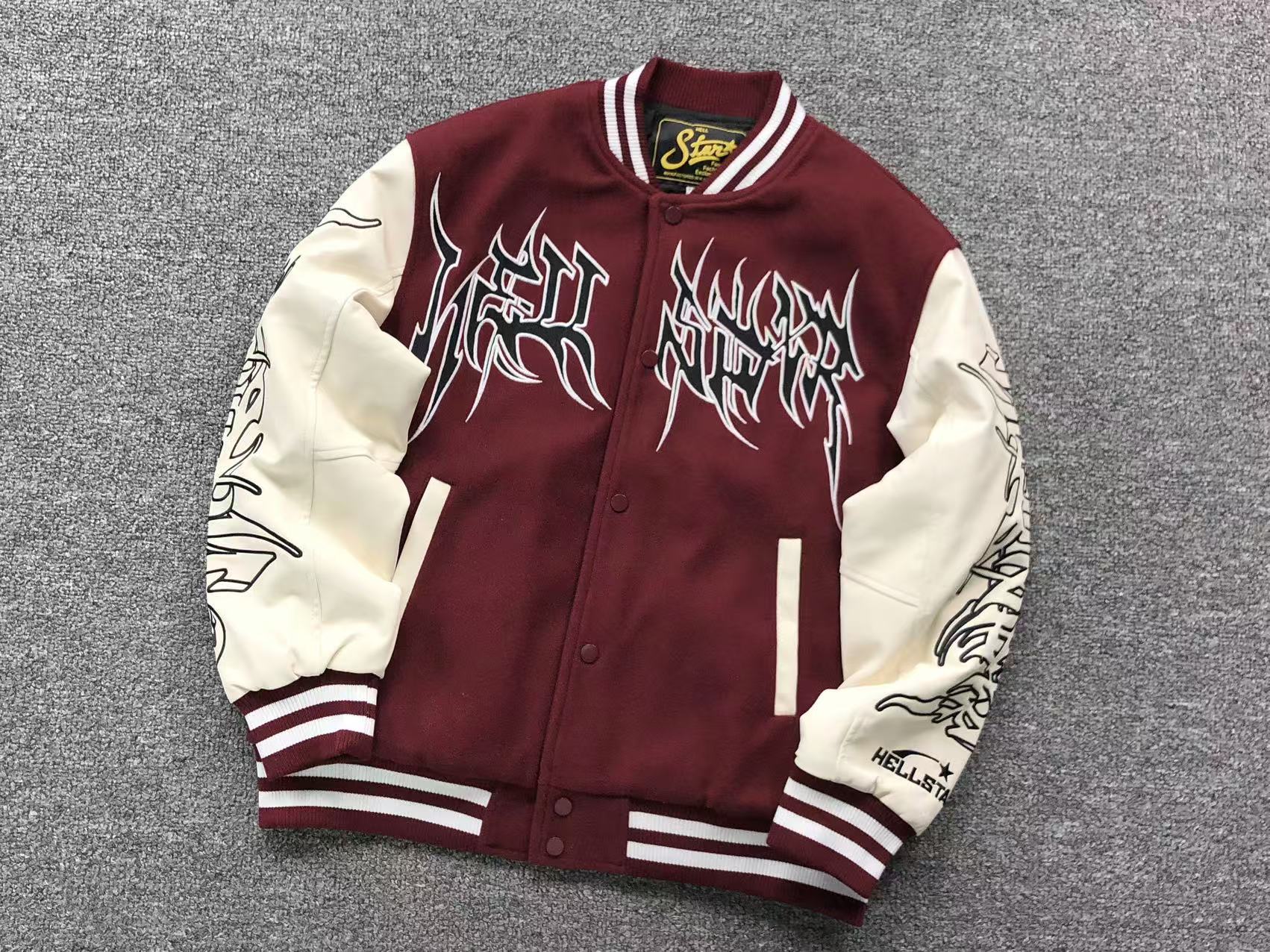 HELLSTAR COMPLEXCON EXCLUSIVE VARSITY JACKET MAROON - Sin Sity Reps