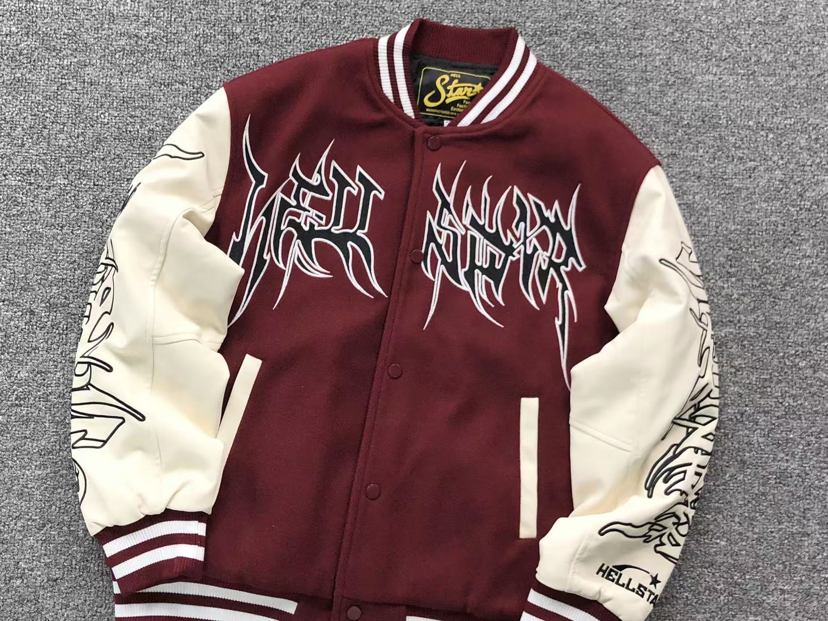 HELLSTAR COMPLEXCON EXCLUSIVE VARSITY JACKET MAROON - Sin Sity Reps