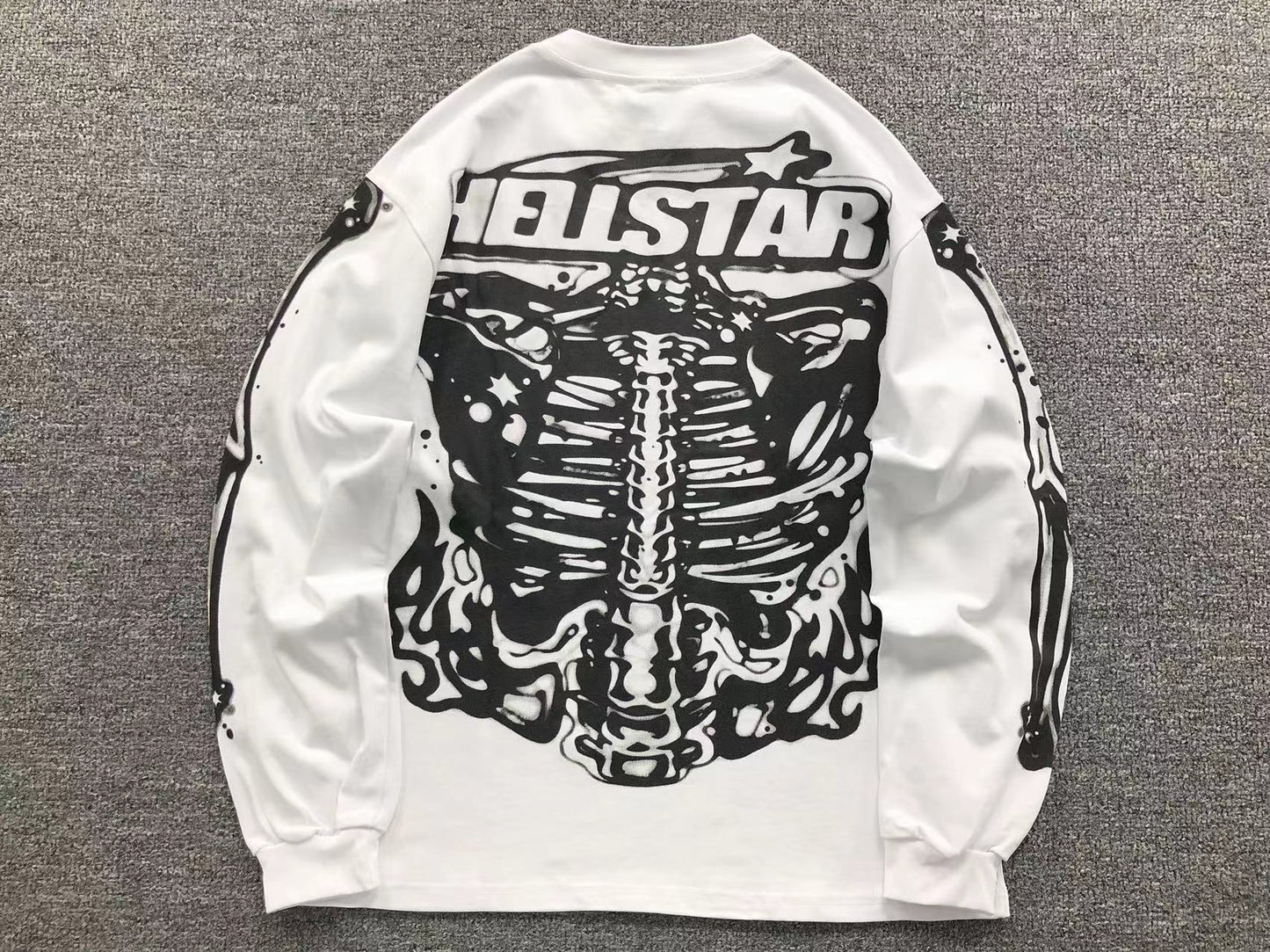 HELLSTAR RIBCAGE GRAPHIC LONGSLEEVE WHITE - Sin Sity Reps