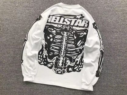 HELLSTAR RIBCAGE GRAPHIC LONGSLEEVE WHITE - Sin Sity Reps