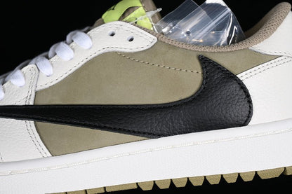 JORDAN 1 LOW GOLF TRAVIS SCOTT NEUTRAL OLIVE - Sin Sity Reps