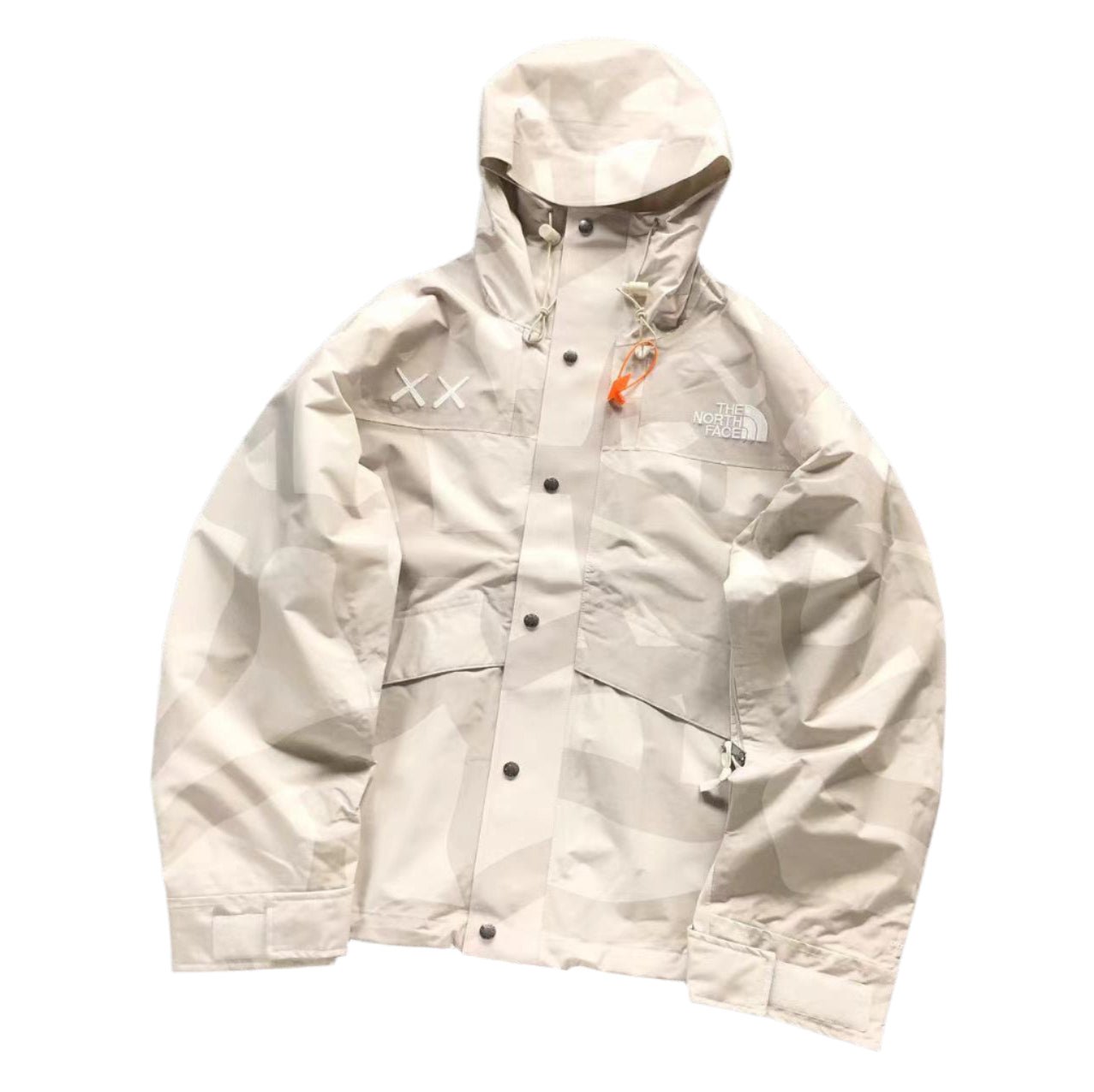 KAWS x THE NORTH FACE RETRO 1986 MOUNTAIN JACKET MOONLIGHT IVORY - Sin Sity Reps