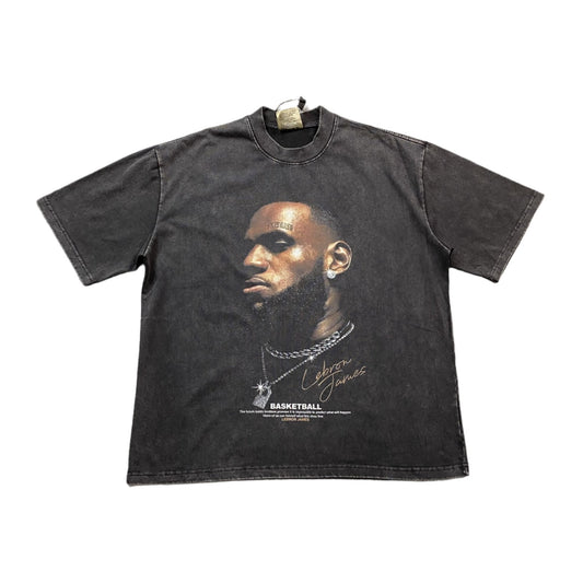 LEBRON JAMES VINTAGE GRAPHIC TEE DARK GREY - Sin Sity Reps