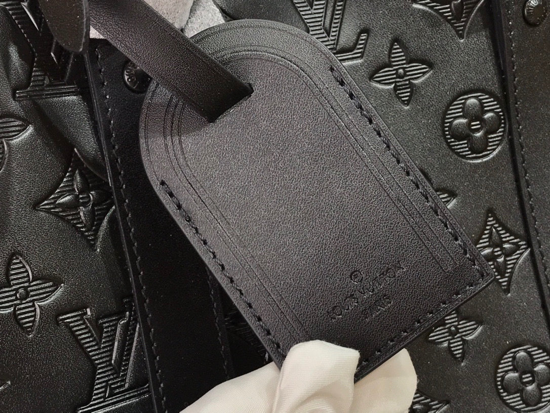 LOUIS VUITTON KEEPBALL 50 BLACK LEATHER TRAVEL BAG - Sin Sity Reps