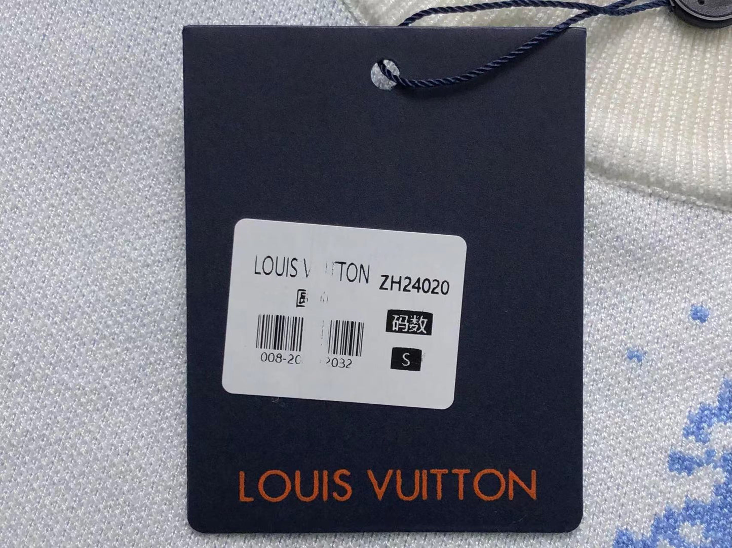 LOUIS VUITTON LV BLUE MONOGRAM PRINT KNIT SWEATER WHITE - Sin Sity Reps