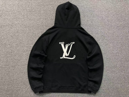 LOUIS VUITTON LV DRAWSTRING LOGO HOODIE BLACK - Sin Sity Reps