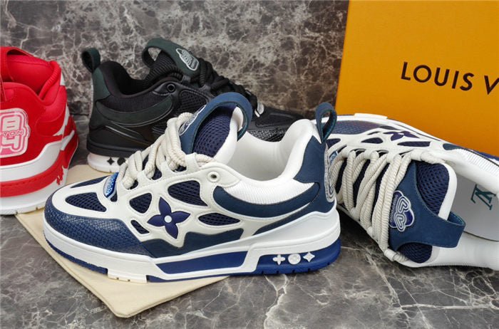 LOUIS VUITTON LV SKATE SNEAKER MARINE WHITE - Sin Sity Reps