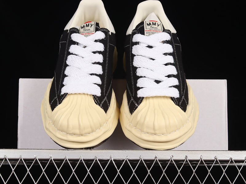 MAISON MIHARA YASUHIRO BLAKEY OG SOLE LEATHER LOW BEIGE BLACK - Sin Sity Reps