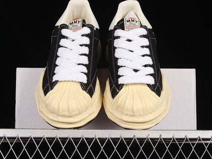 MAISON MIHARA YASUHIRO BLAKEY OG SOLE LEATHER LOW BEIGE BLACK - Sin Sity Reps