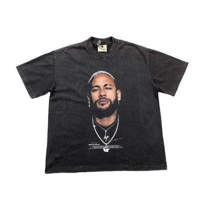 NEYMAR VINTAGE GRAPHIC TEE DARK GREY - Sin Sity Reps