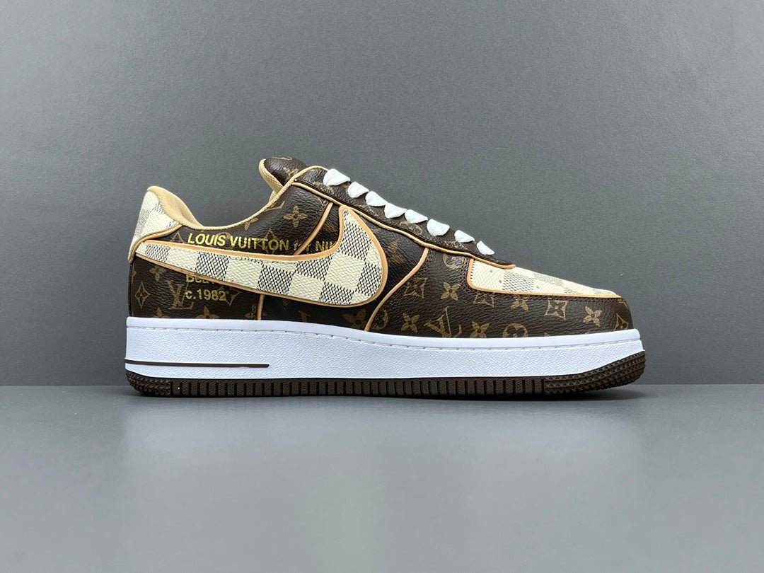 NIKE AIR FORCE 1 LOUIS VUITTON BROWN - Sin Sity Reps