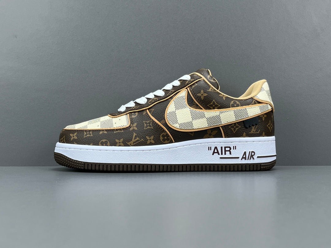 NIKE AIR FORCE 1 LOUIS VUITTON BROWN - Sin Sity Reps