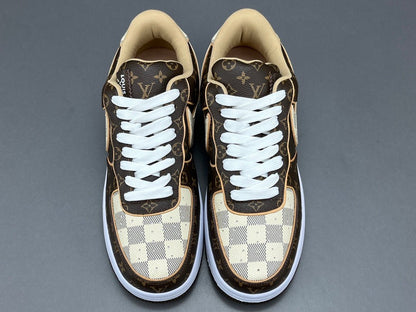 NIKE AIR FORCE 1 LOUIS VUITTON BROWN - Sin Sity Reps