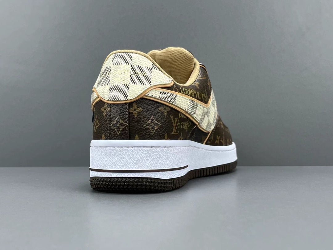 NIKE AIR FORCE 1 LOUIS VUITTON BROWN - Sin Sity Reps