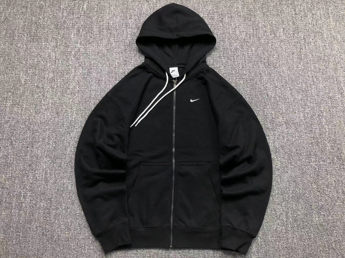 NIKE FULL ZIP HOODIE BLACK - Sin Sity Reps