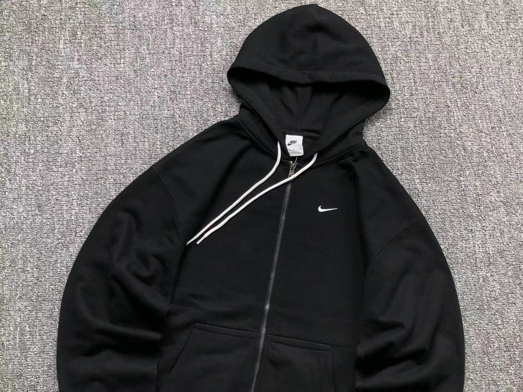 NIKE FULL ZIP HOODIE BLACK - Sin Sity Reps