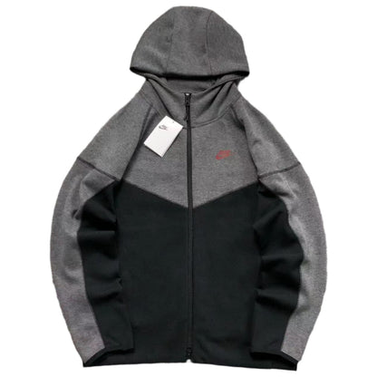 NIKE TECH FLEECE HOODIE BLACK/DARK SMOKE GREY/LIGHT CRIMSON - Sin Sity Reps