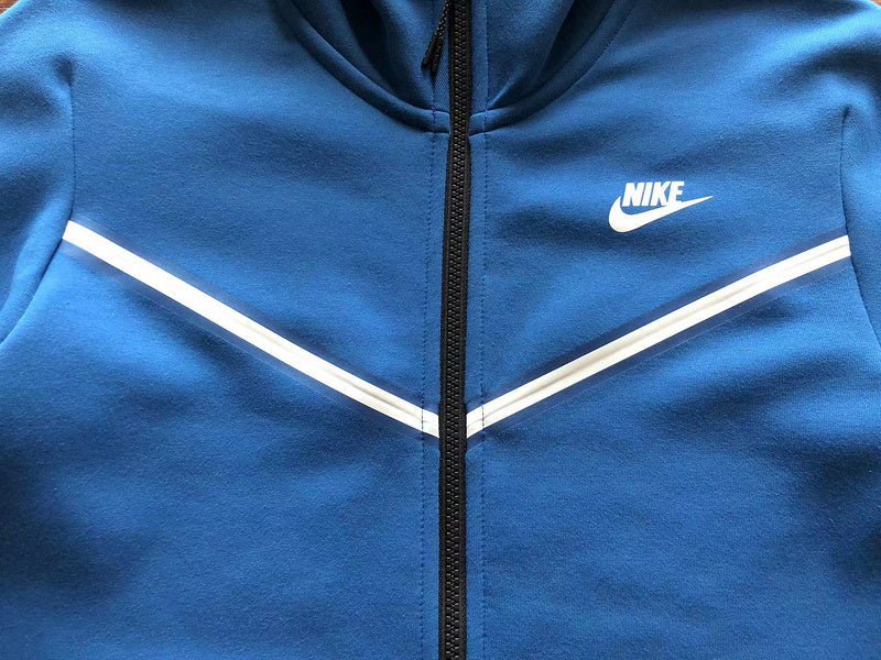 NIKE TECH FLEECE HOODIE x BLUE WHITE - Sin Sity Reps