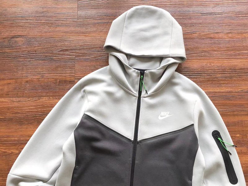 NIKE TECH FLEECE HOODIE x GREY/BLACK/GREEN - Sin Sity Reps