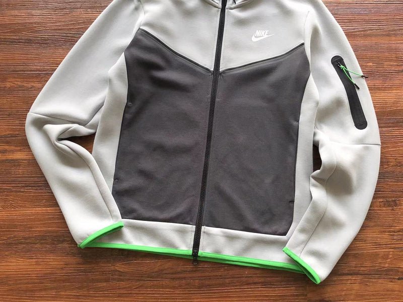 NIKE TECH FLEECE HOODIE x GREY/BLACK/GREEN - Sin Sity Reps