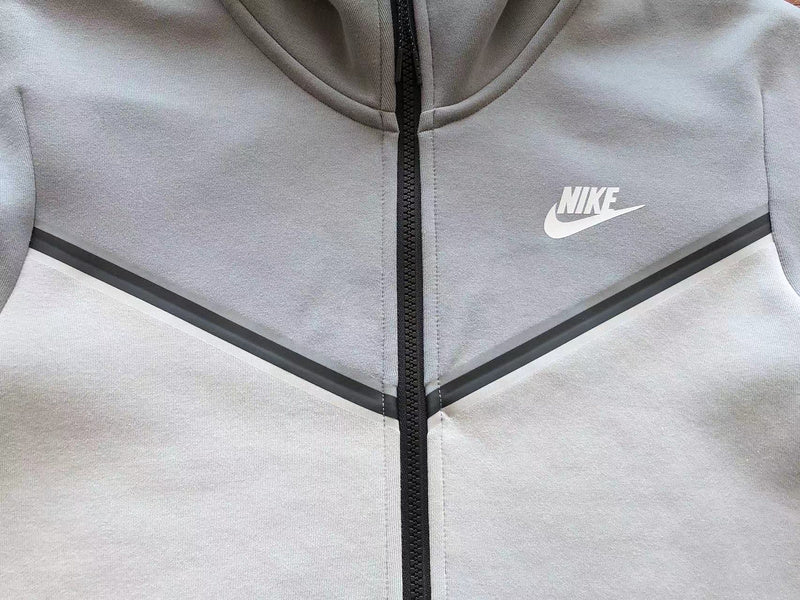 NIKE TECH FLEECE HOODIE x GREY/WHITE - Sin Sity Reps