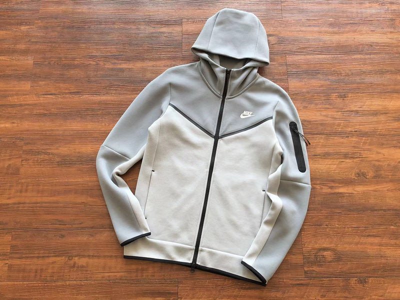 NIKE TECH FLEECE HOODIE x GREY/WHITE - Sin Sity Reps