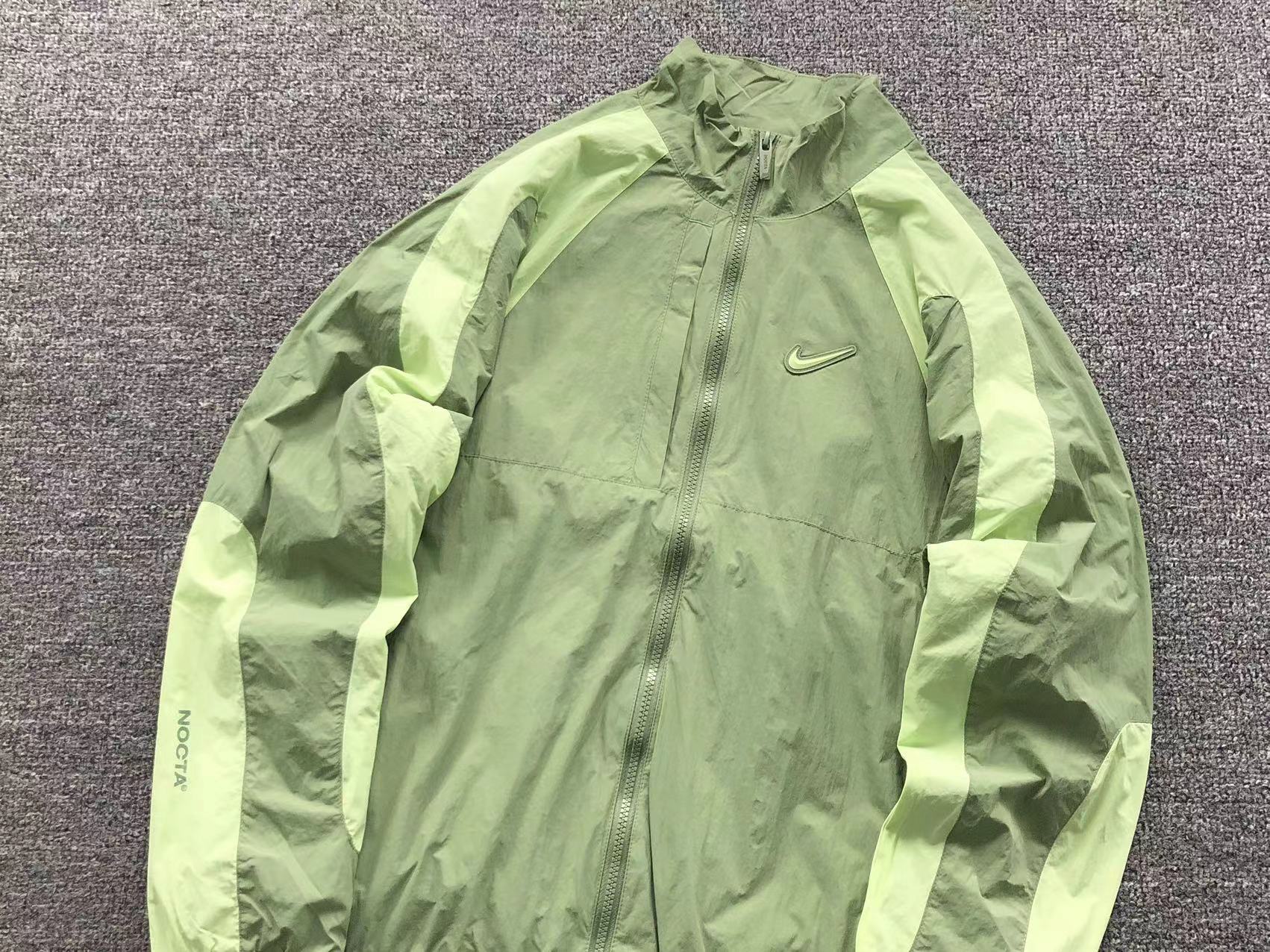 NIKE x NOCTA NORTHSTAR NYLON TRACK JACKET OIL GREEN/LIGHT LIQUID LIME - Sin Sity Reps