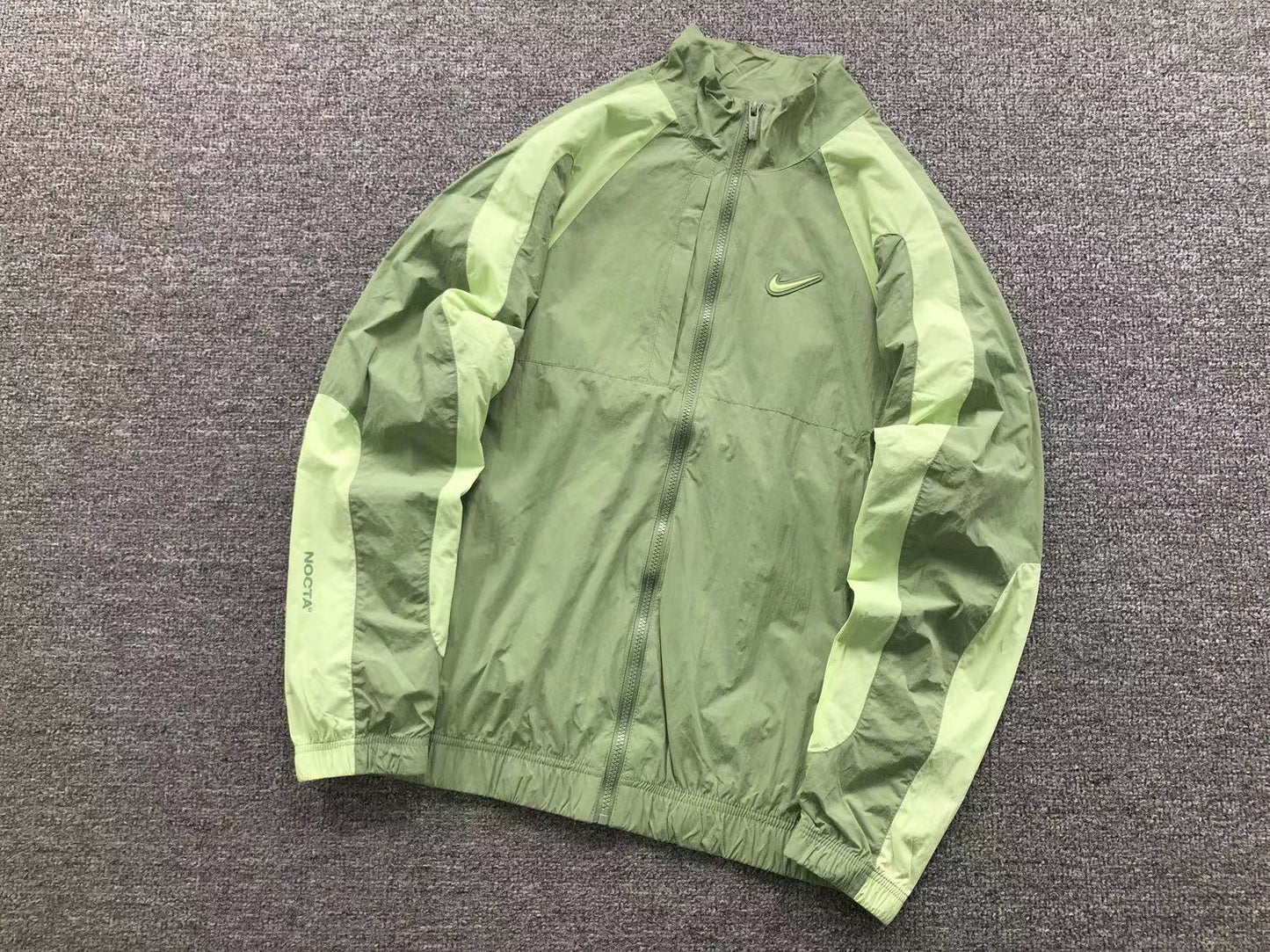 NIKE x NOCTA NORTHSTAR NYLON TRACK JACKET OIL GREEN/LIGHT LIQUID LIME - Sin Sity Reps