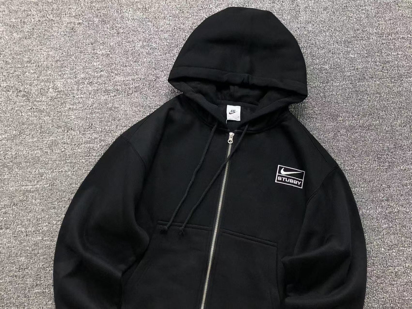 NIKE x STUSSY WASHED ZIP HOODIE BLACK - Sin Sity Reps