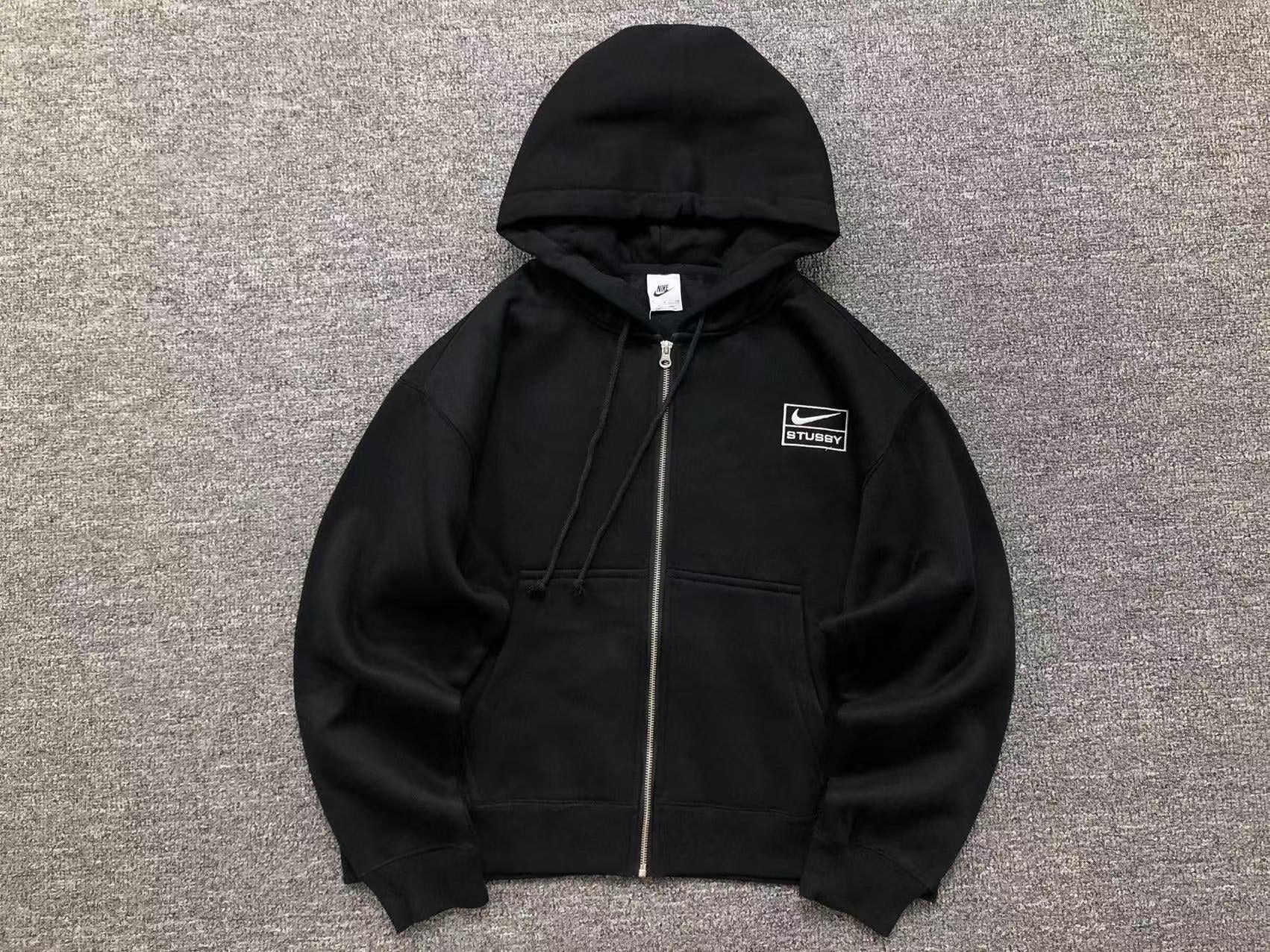 NIKE x STUSSY WASHED ZIP HOODIE BLACK - Sin Sity Reps