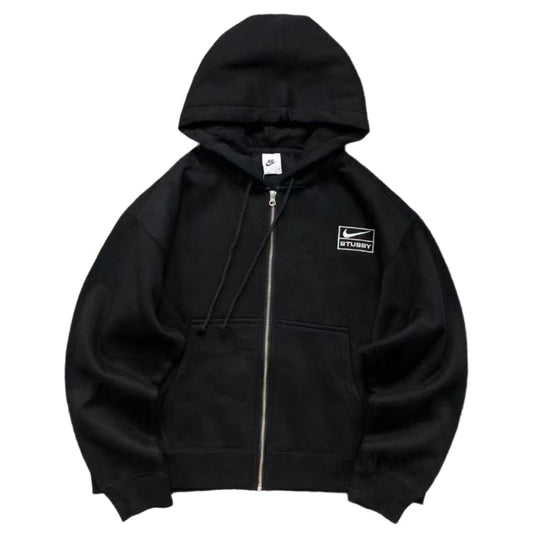 NIKE x STUSSY WASHED ZIP HOODIE BLACK - Sin Sity Reps