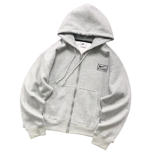 NIKE x STUSSY WASHED ZIP HOODIE GREY - Sin Sity Reps