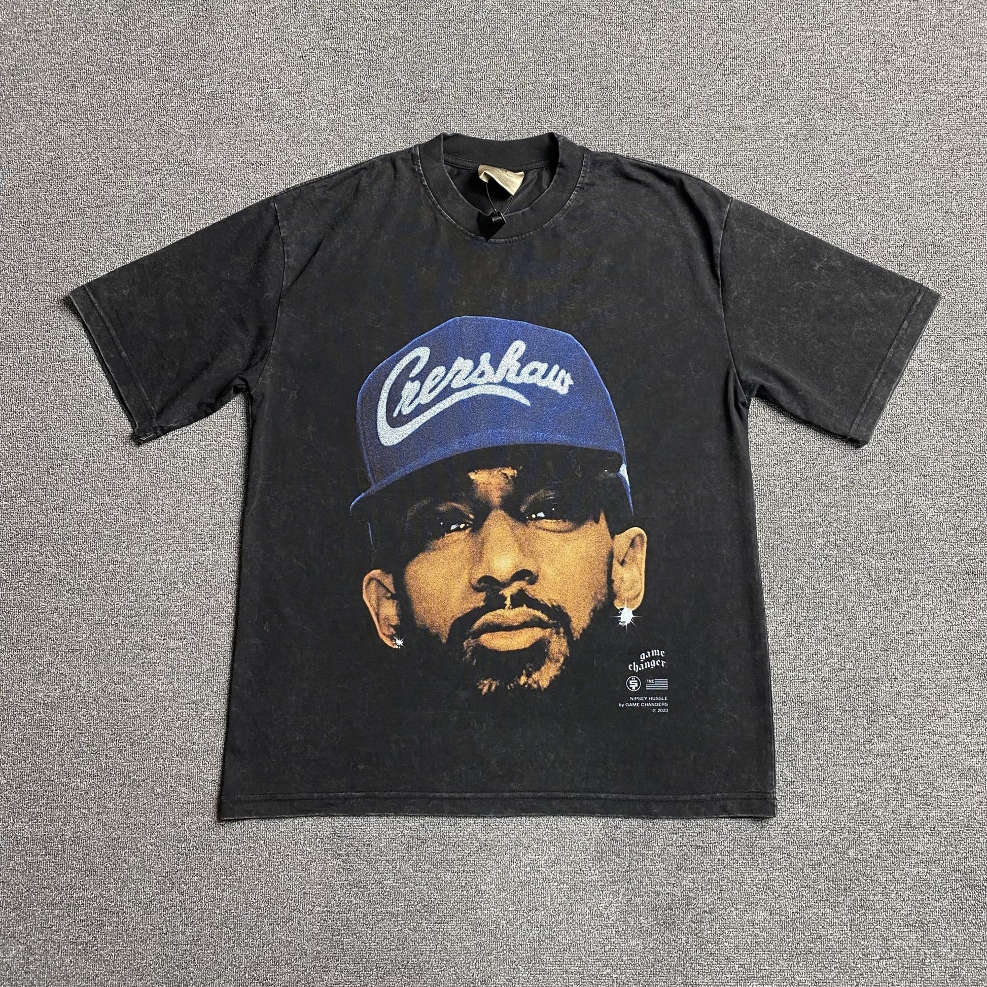 NIPSEY HUSSLE VINTAGE GRAPHIC TEE DARK GREY - Sin Sity Reps