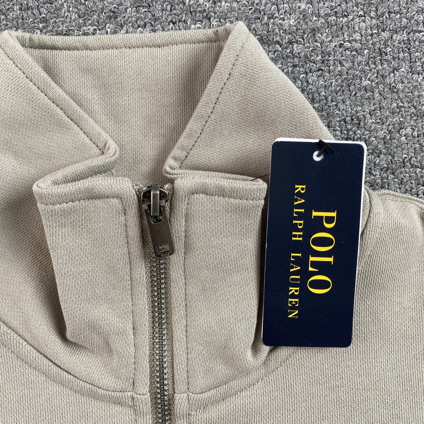 POLO RALPH LAUREN QUARTER ZIP SWEATSHIRT BEIGE - Sin Sity Reps