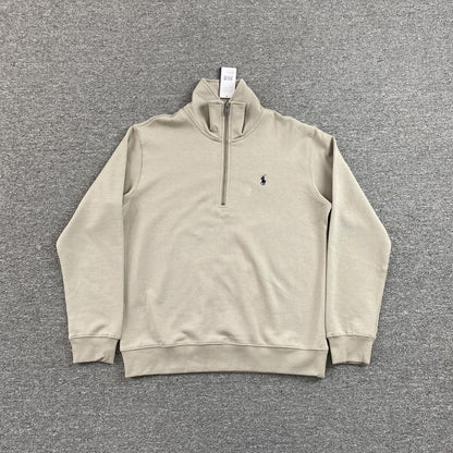 POLO RALPH LAUREN QUARTER ZIP SWEATSHIRT BEIGE - Sin Sity Reps