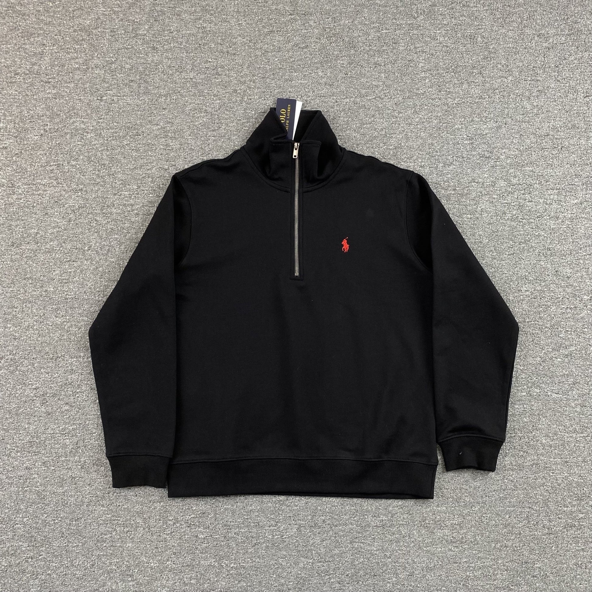 POLO RALPH LAUREN QUARTER ZIP SWEATSHIRT BLACK - Sin Sity Reps