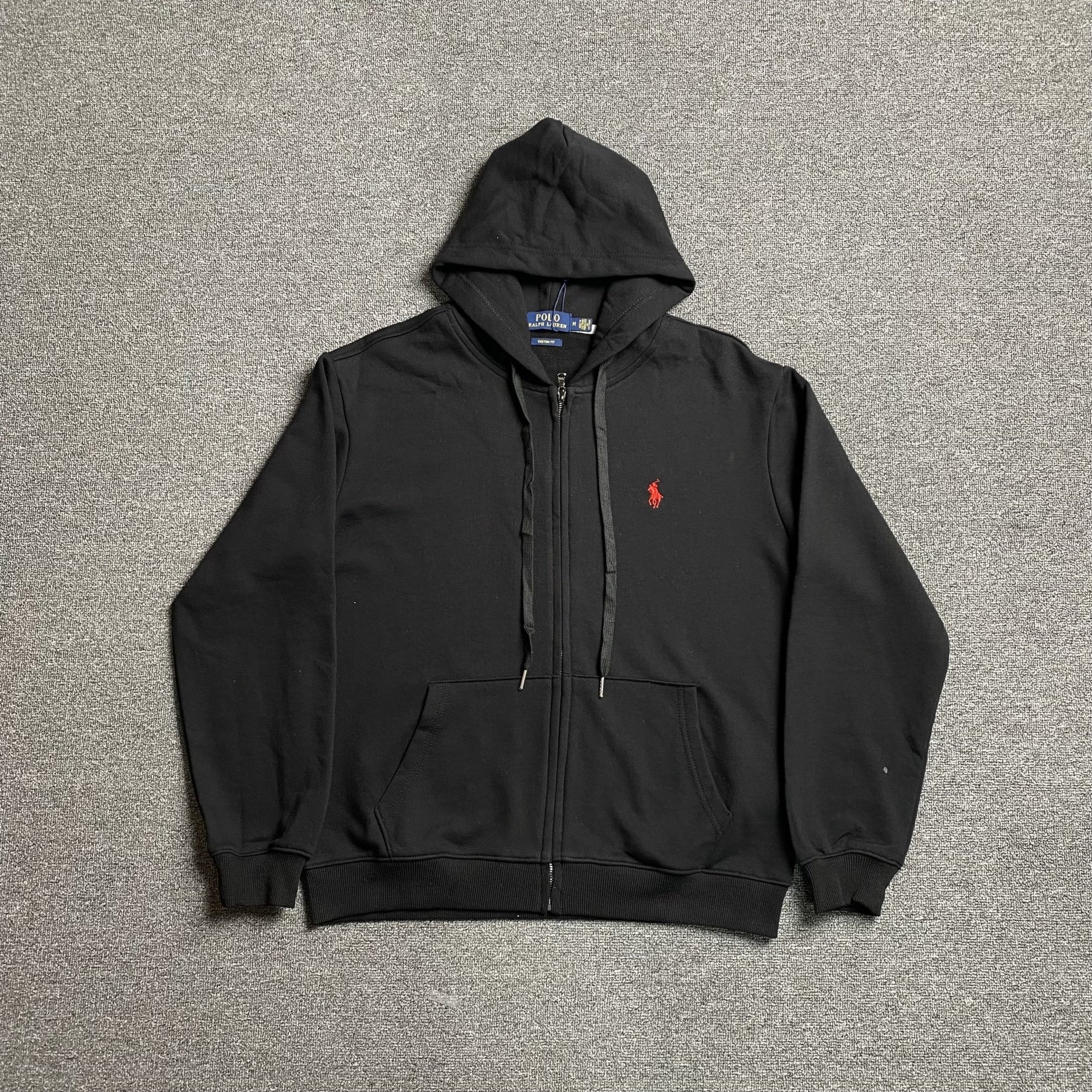 POLO RALPH LAUREN ZIP UP HOODIE BLACK - Sin Sity Reps