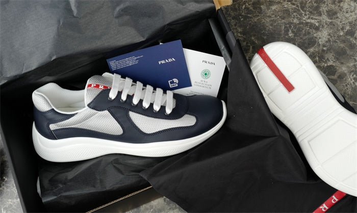 PRADA AMERICA'S CUP LEATHER NAVY SILVER - Sin Sity Reps