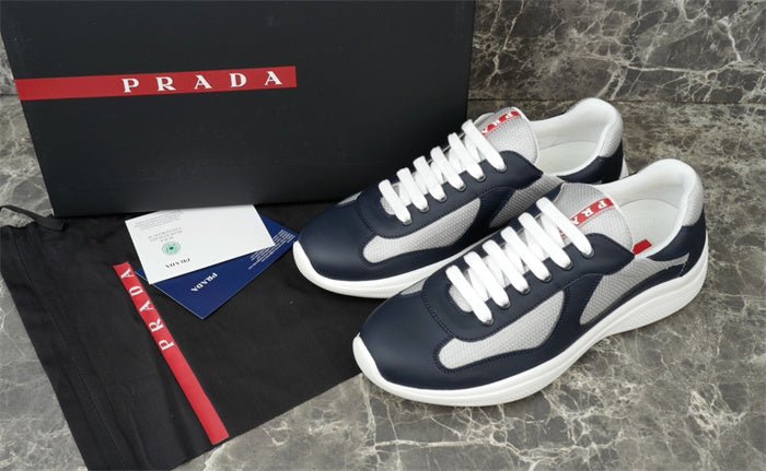 PRADA AMERICA'S CUP LEATHER NAVY SILVER - Sin Sity Reps