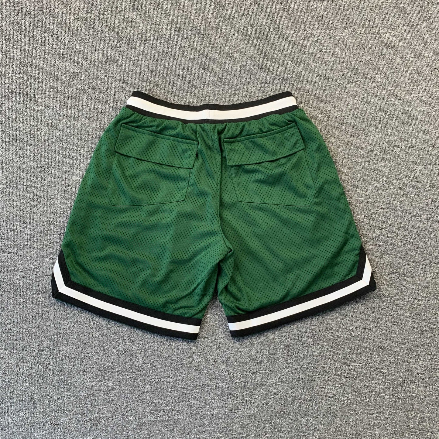 RHUDE COURT LOGO SHORTS GREEN - Sin Sity Reps