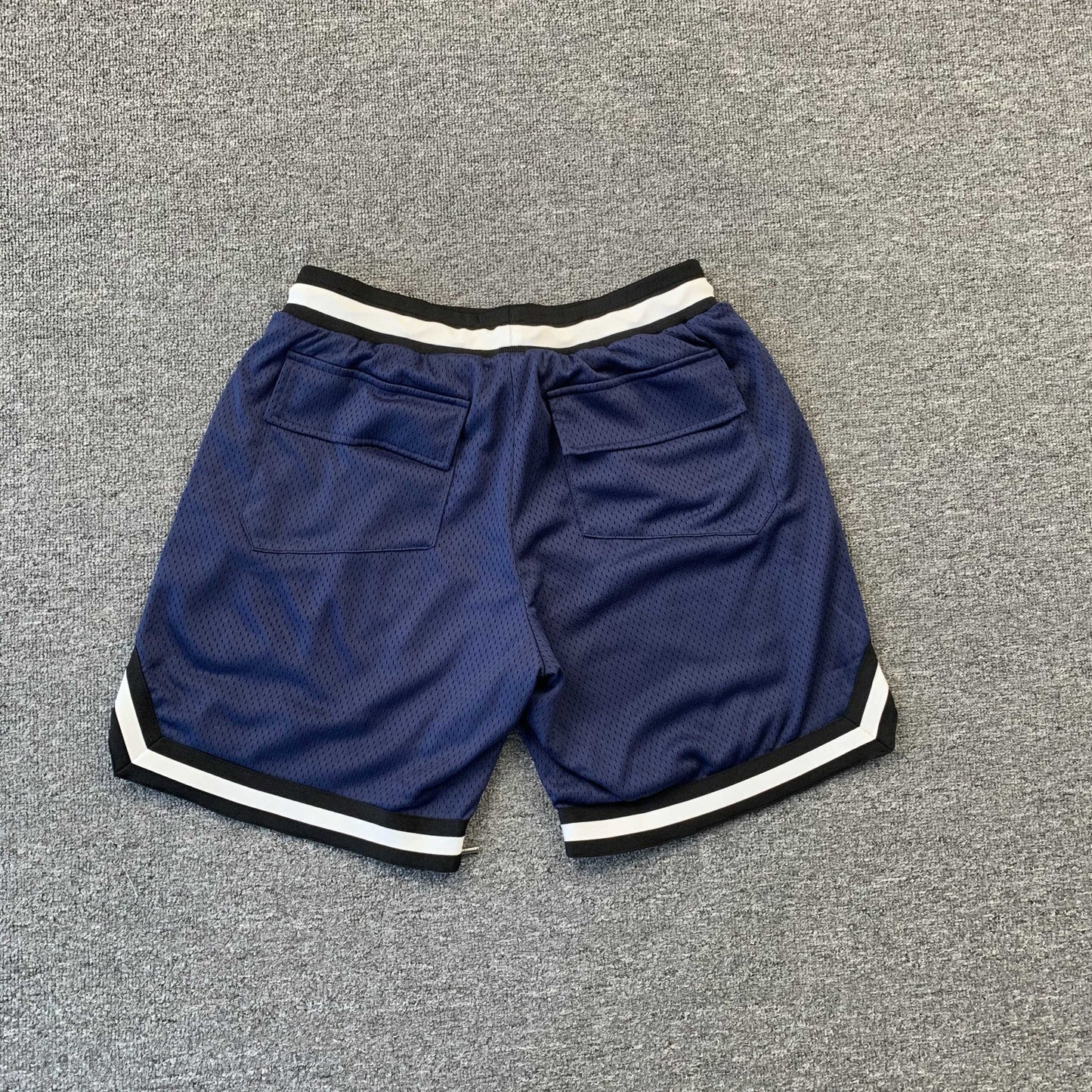 RHUDE COURT LOGO SHORTS NAVY - Sin Sity Reps