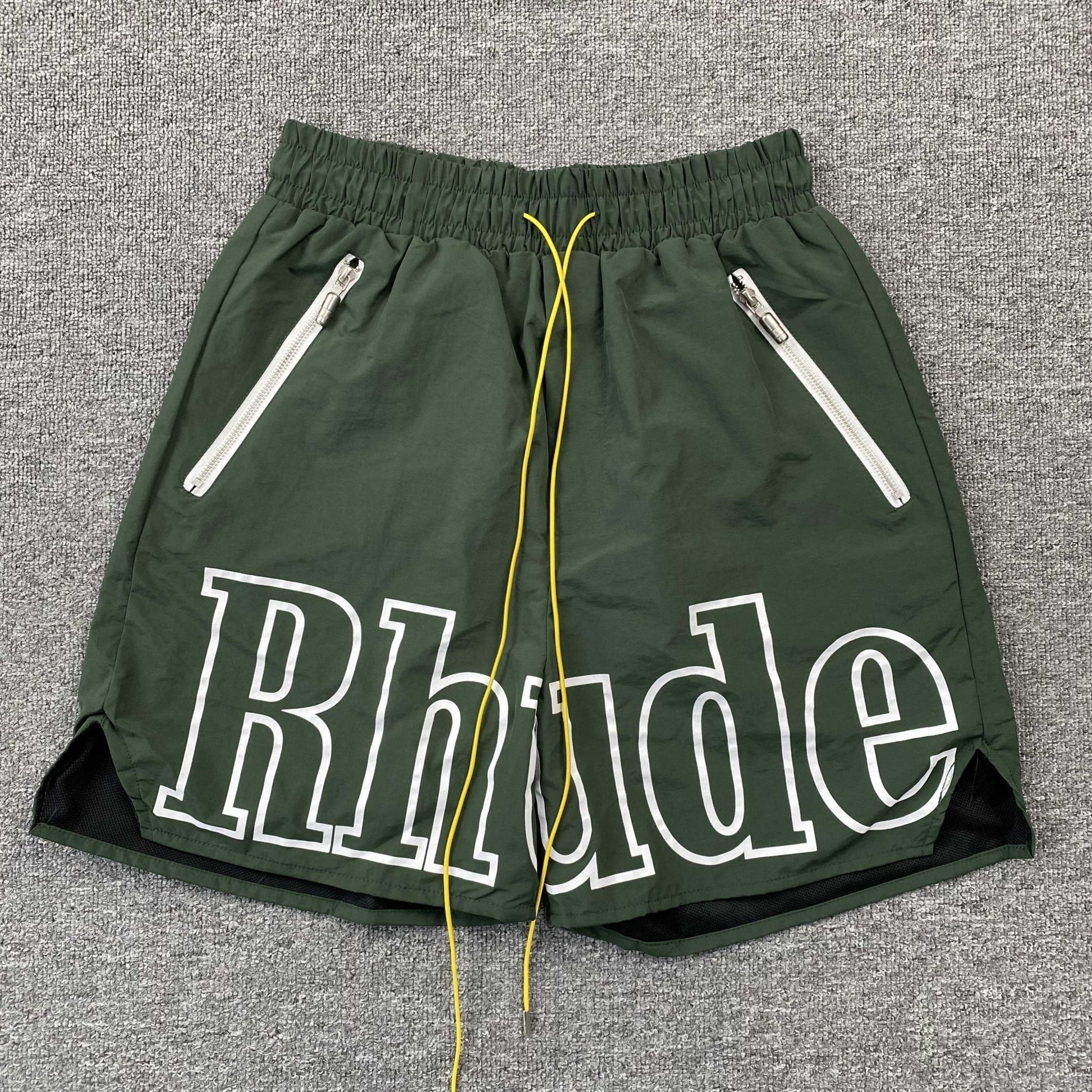 RHUDE RH LOGO SHORTS GREEN - Sin Sity Reps