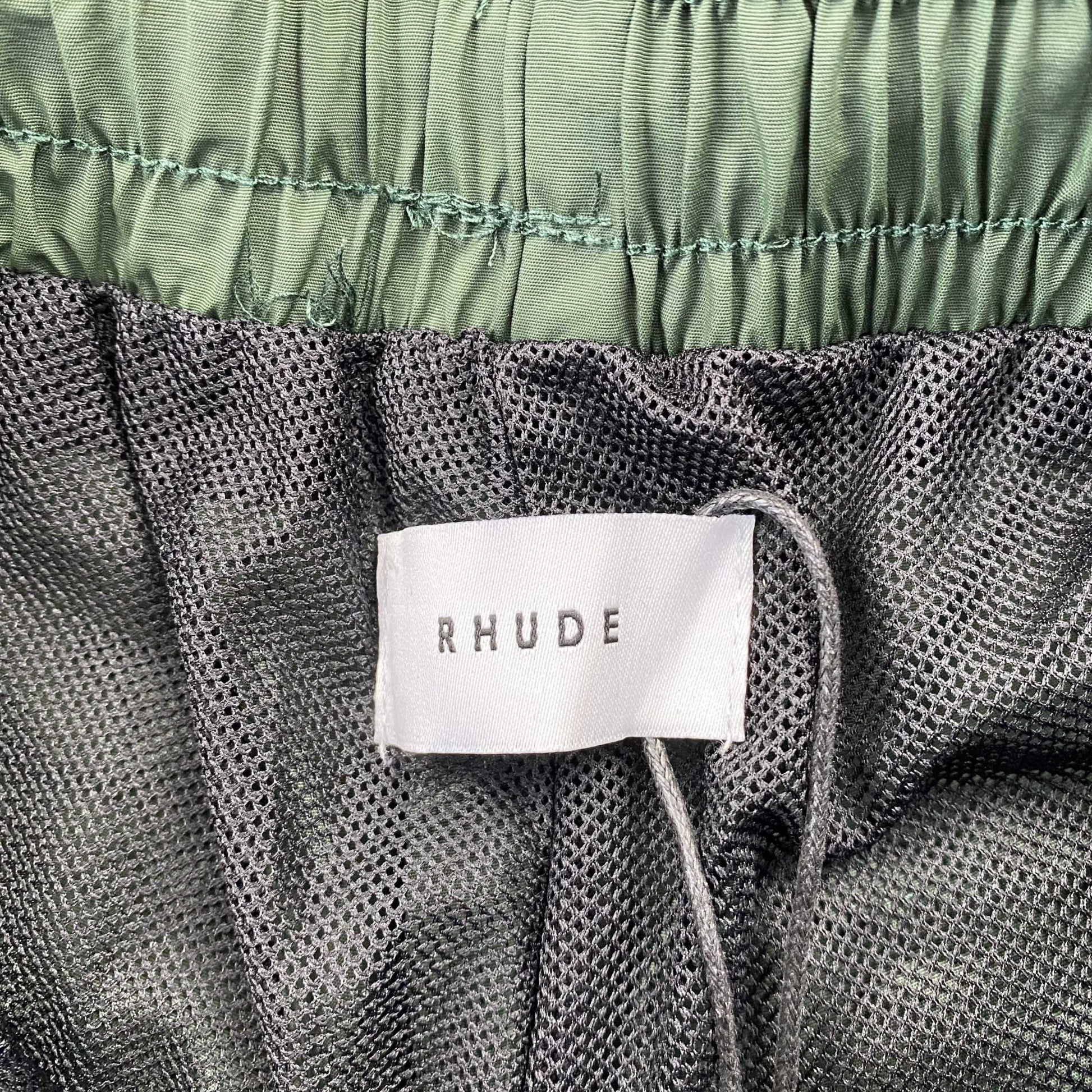 RHUDE RH LOGO SHORTS GREEN - Sin Sity Reps