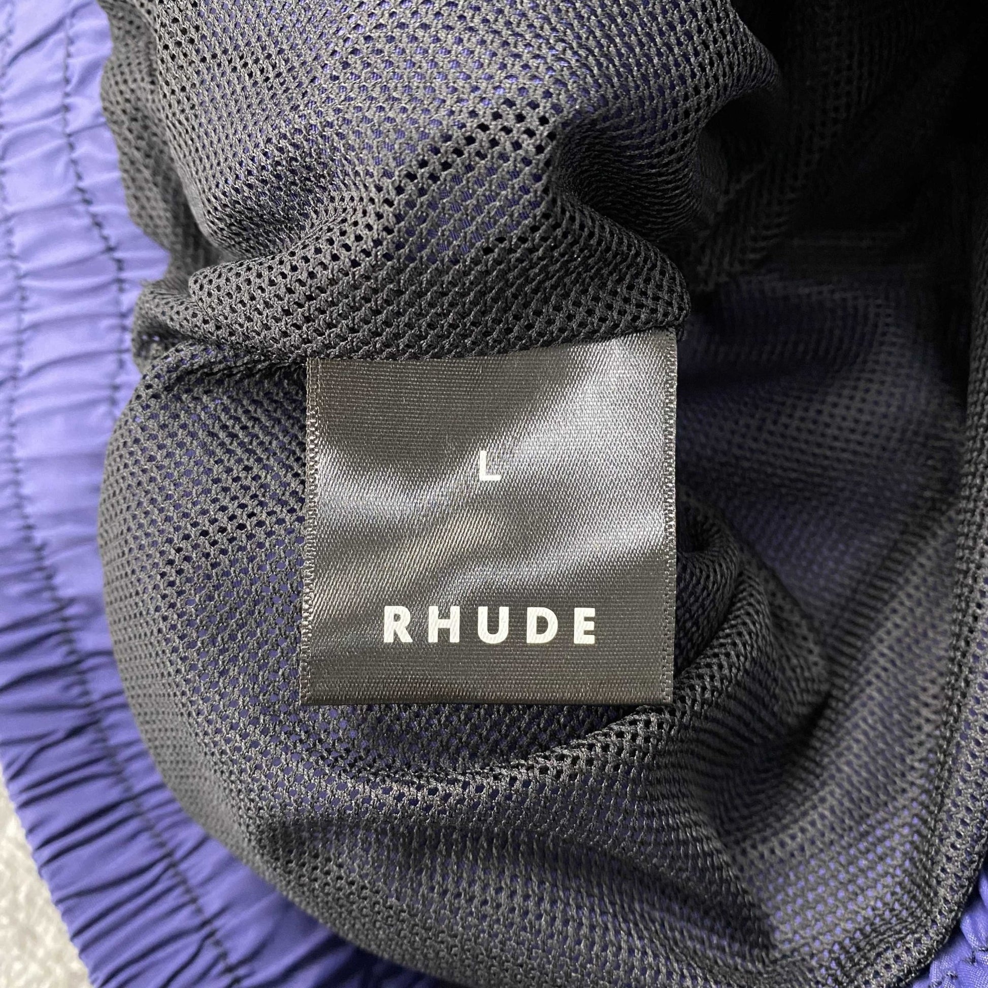 RHUDE RH LOGO SHORTS NAVY - Sin Sity Reps